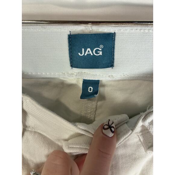 Jag Jeans Carter Mid Rise Girlfriend Size 0 White J2967CBD618 NWT NEW Stretch - Picture 6 of 9